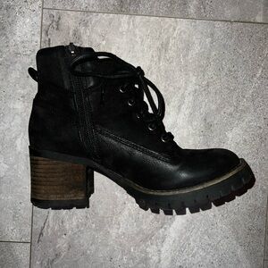 Crown Vintage Black Combat Boots